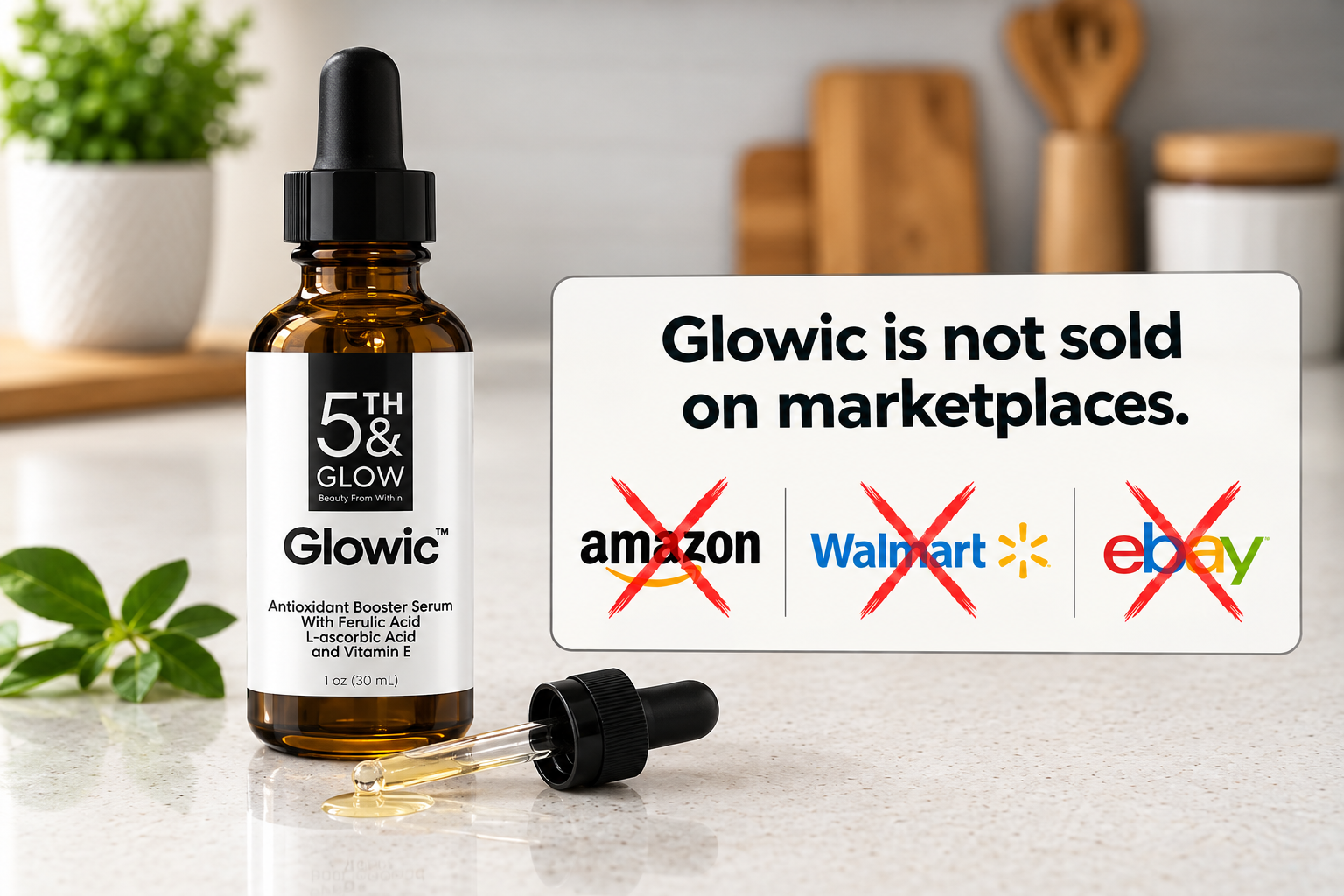 Glowic is not sold on third party marketplaces